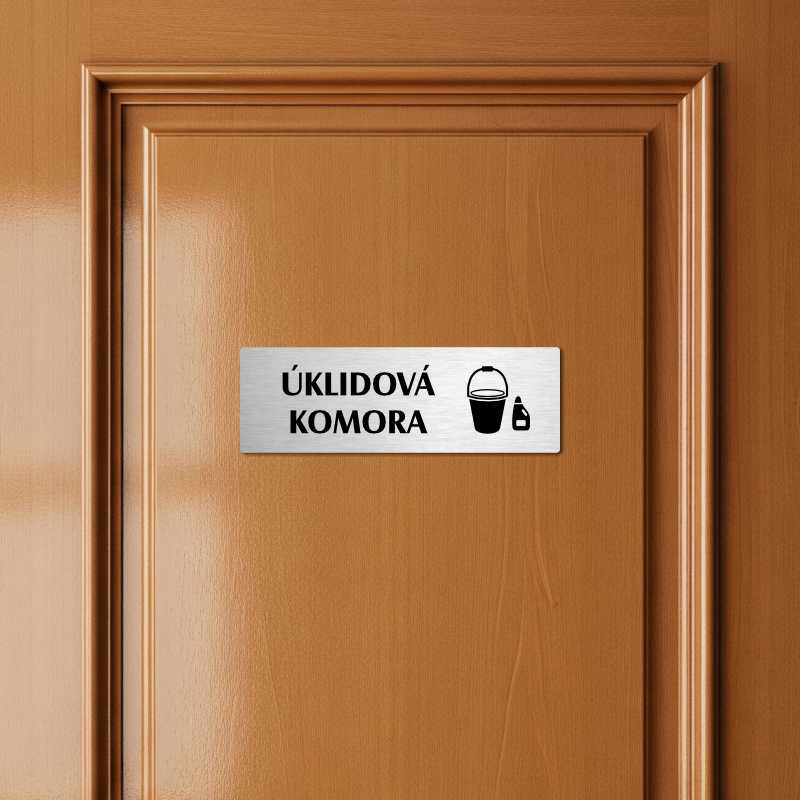 Úklidová komora, 200x66mm, zlatá popiska s imitacemi šroubků